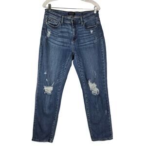 Judy Blue Size 11 Size 30 Distressed Blue Jeans Med Wash Style JB82334DK # 792